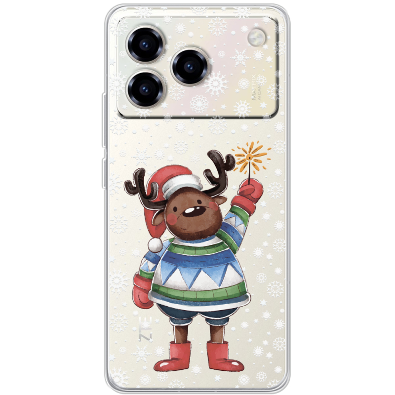 Прозорий чохол BoxFace ZTE Blade A76 4G Christmas Deer with Snow
