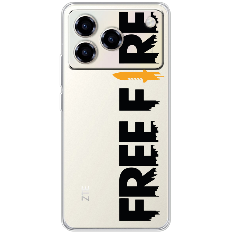 Прозорий чохол BoxFace ZTE Blade A76 4G Free Fire Black Logo