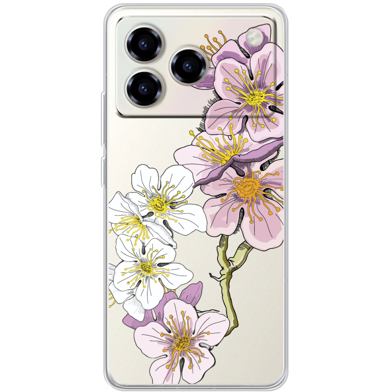 Прозорий чохол BoxFace ZTE Blade A76 4G Cherry Blossom