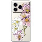 Прозорий чохол BoxFace ZTE Blade A76 4G Cherry Blossom