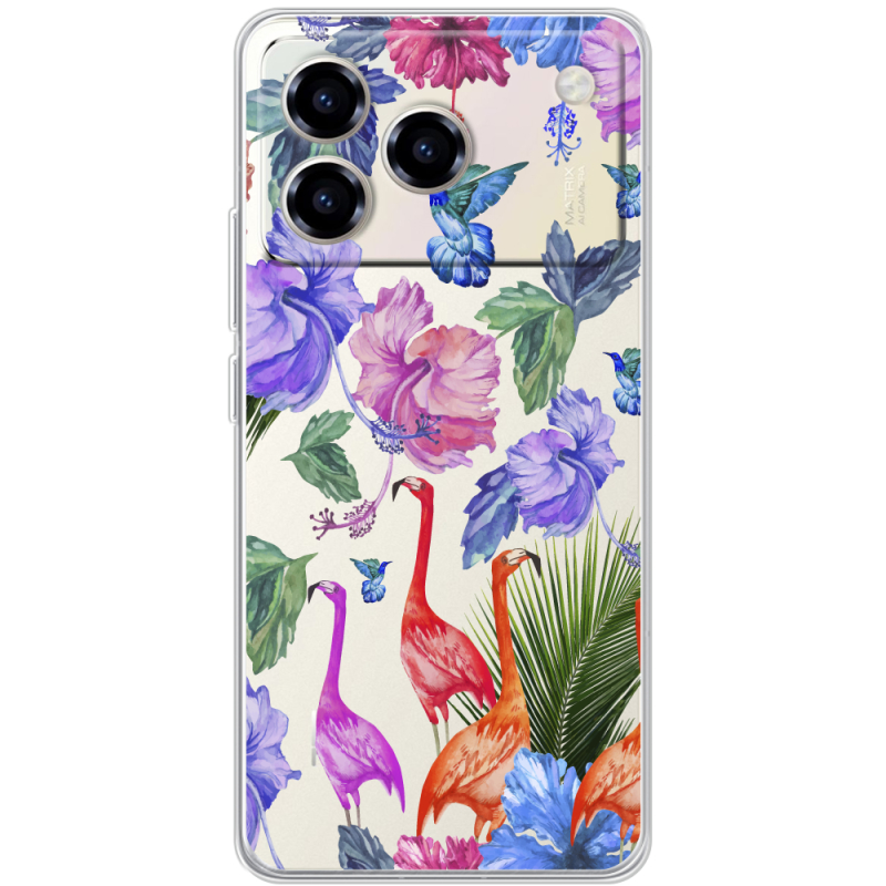 Прозорий чохол BoxFace ZTE Blade A76 4G Flamingo