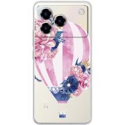 Чохол зі стразами ZTE Blade A76 4G Pink Air Baloon
