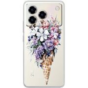 Чохол зі стразами ZTE Blade A76 4G Ice Cream Flowers