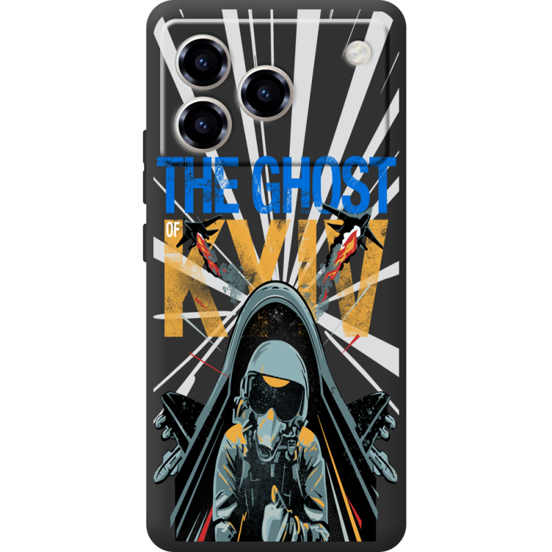 Чорний чохол BoxFace ZTE Blade A76 4G Привид Києва в дії