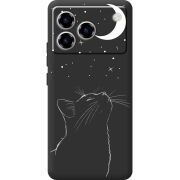 Чорний чохол BoxFace ZTE Blade A76 4G Місячний кіт