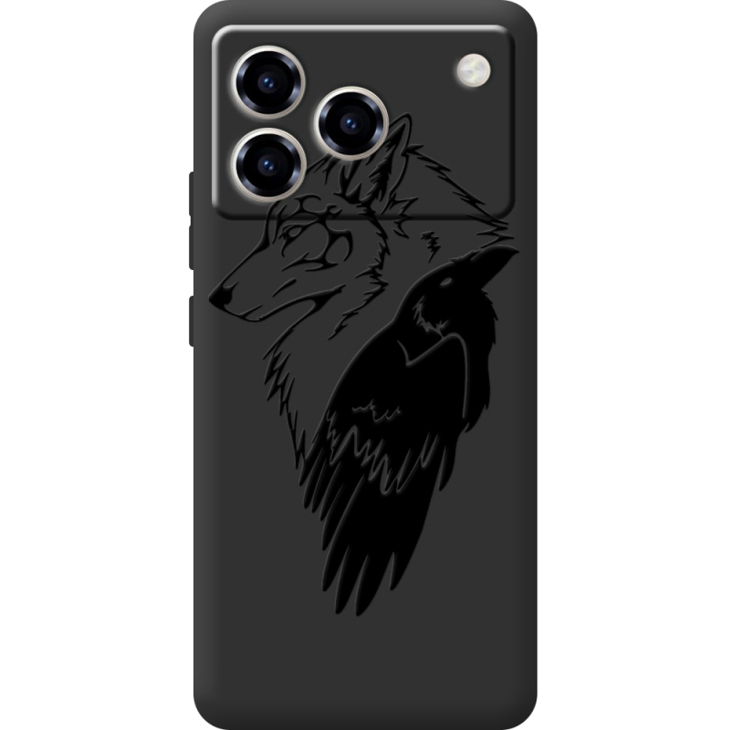 Чорний чохол BoxFace ZTE Blade A76 4G Wolf and Raven