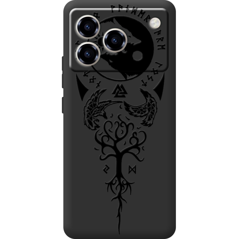 Чорний чохол BoxFace ZTE Blade A76 4G Hugin and Munin