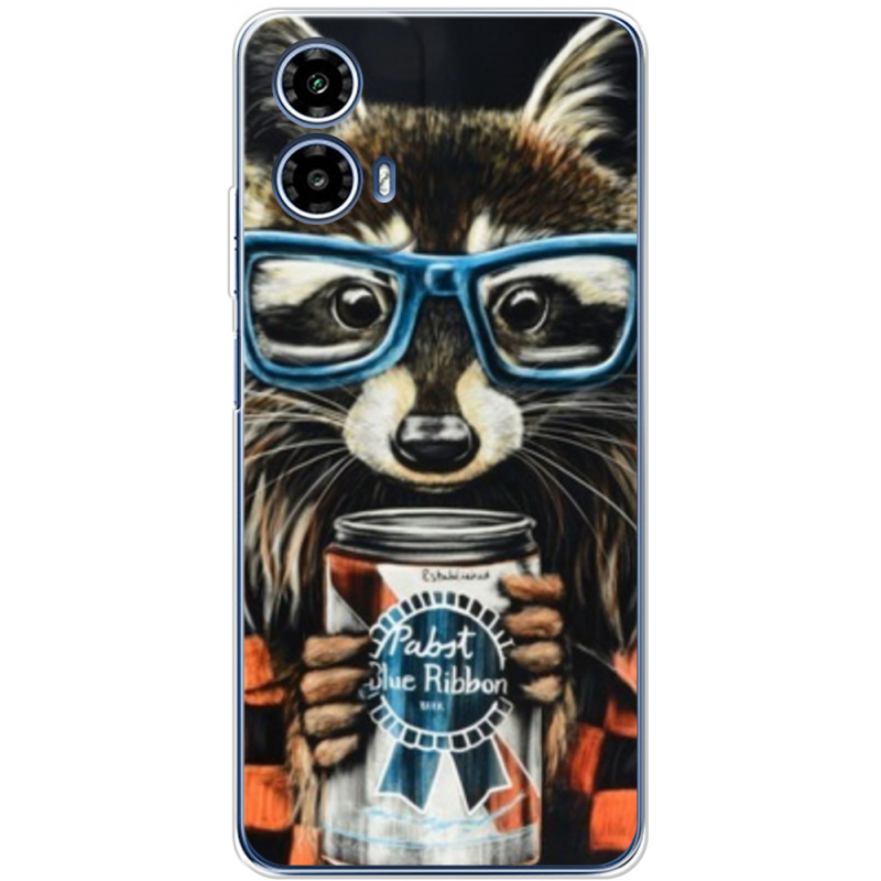 Чохол BoxFace Motorola Moto G35 Енот с банкой