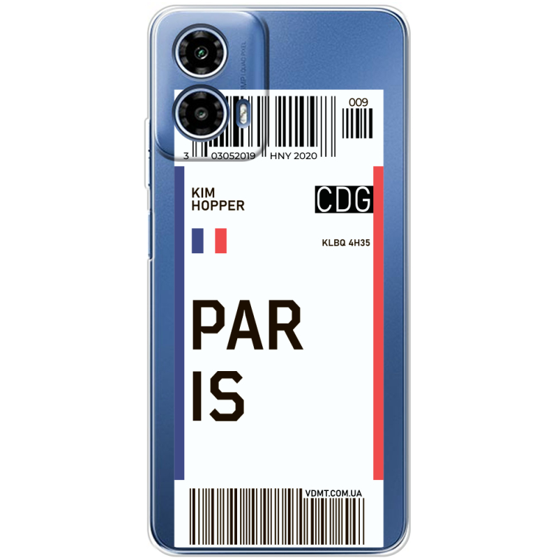Прозорий чохол BoxFace Motorola Moto G35 Ticket Paris