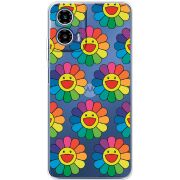 Прозорий чохол BoxFace Motorola Moto G35 Hippie Flowers