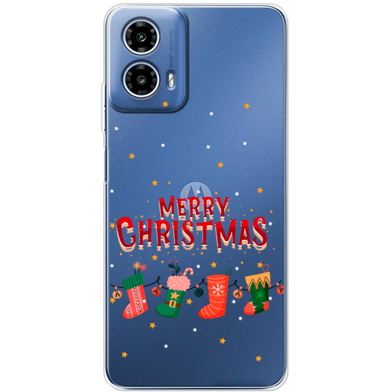 Прозорий чохол BoxFace Motorola Moto G35 Merry Christmas