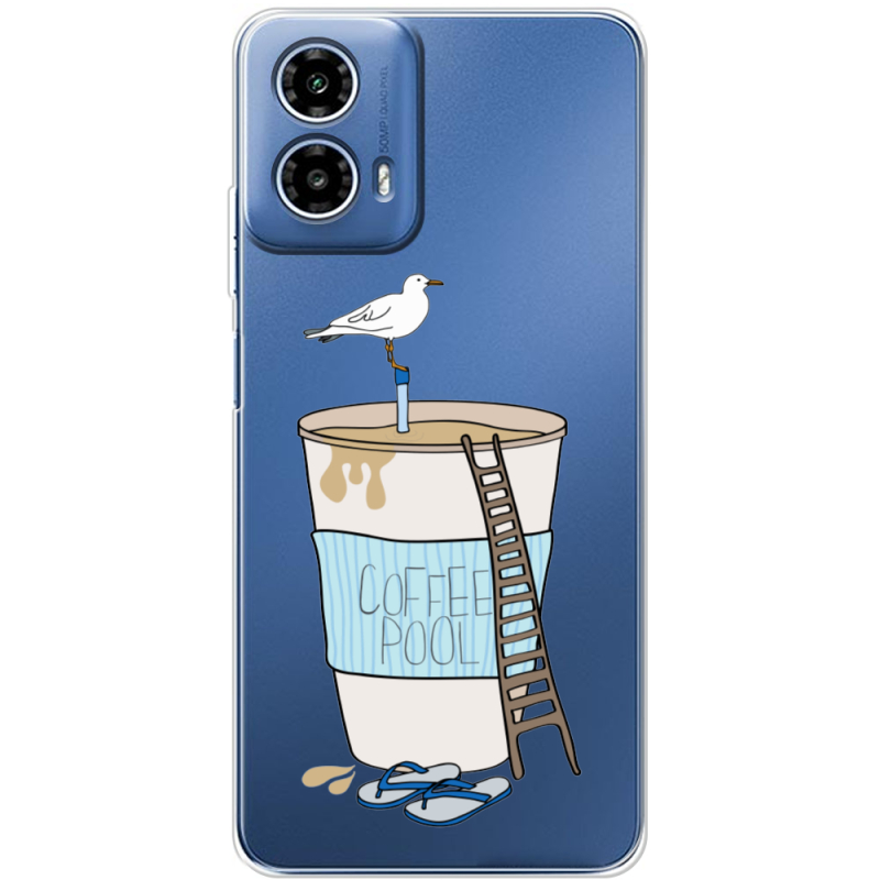 Прозорий чохол BoxFace Motorola Moto G35 Segull in Cofee Pool