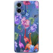 Прозорий чохол BoxFace Motorola Moto G35 Flamingo