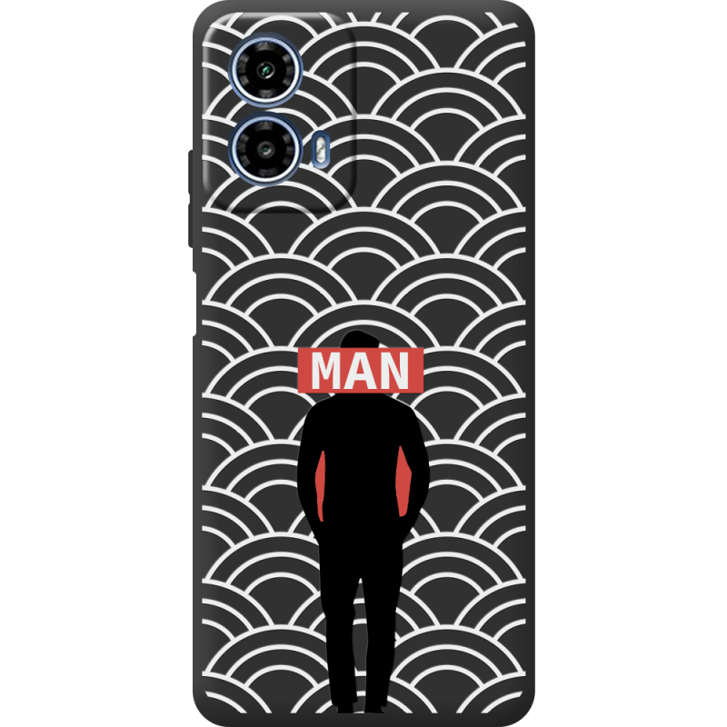 Чорний чохол BoxFace Motorola Moto G35 Man Pattern