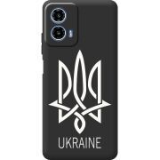 Чорний чохол BoxFace Motorola Moto G35 Тризуб монограмма ukraine