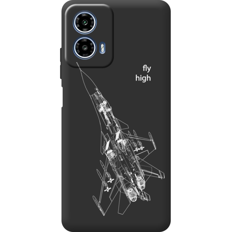 Чорний чохол BoxFace Motorola Moto G35 Військовий літак