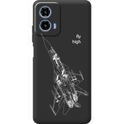 Чорний чохол BoxFace Motorola Moto G35 Військовий літак