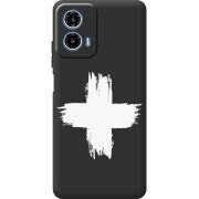 Чорний чохол BoxFace Motorola Moto G35 Білий хрест ЗСУ