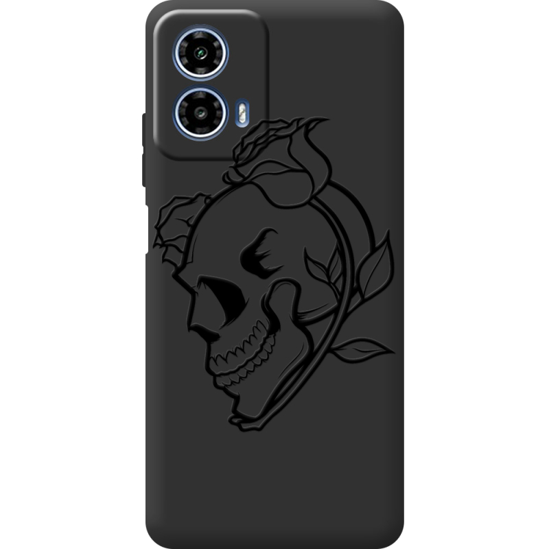 Чорний чохол BoxFace Motorola Moto G35 Skull and Roses