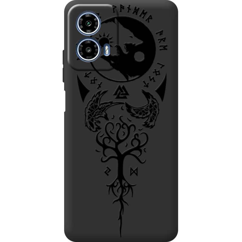 Чорний чохол BoxFace Motorola Moto G35 Hugin and Munin