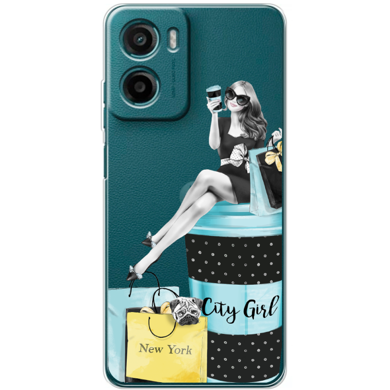 Прозорий чохол BoxFace Motorola G06 Power City Girl
