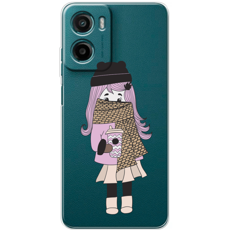 Прозорий чохол BoxFace Motorola G06 Power Winter Morning Girl