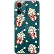 Прозорий чохол BoxFace Motorola G06 Power с 3D-глазками Popcorn