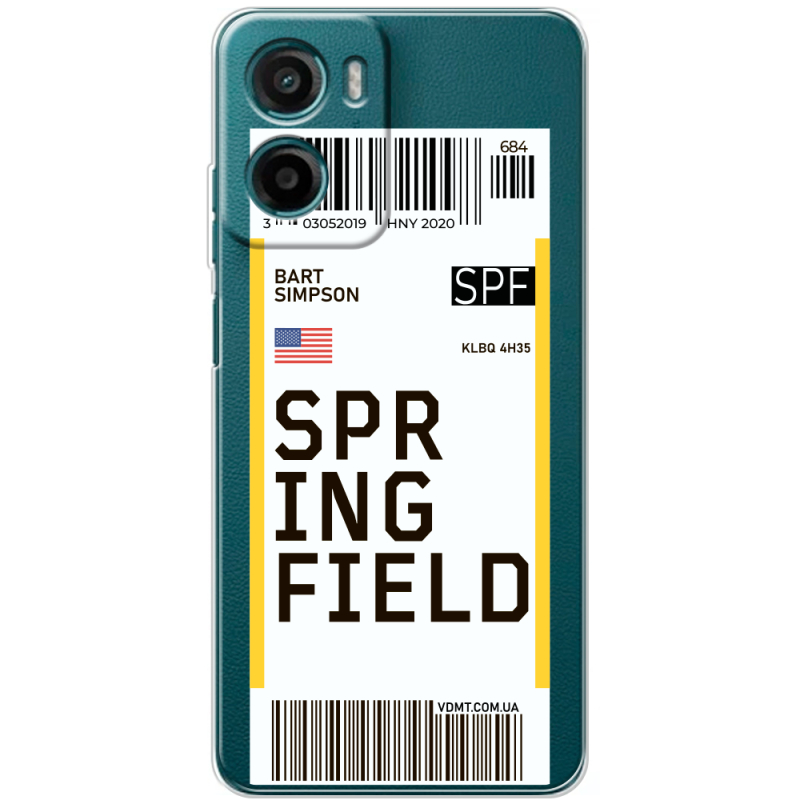 Прозорий чохол BoxFace Motorola G06 Power Ticket Springfield