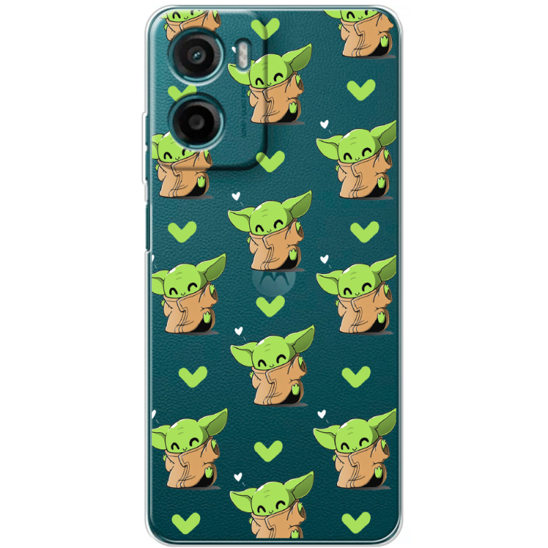 Прозорий чохол BoxFace Motorola G06 Power Pattern Baby Yoda