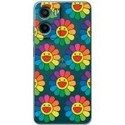 Прозорий чохол BoxFace Motorola G06 Power Hippie Flowers