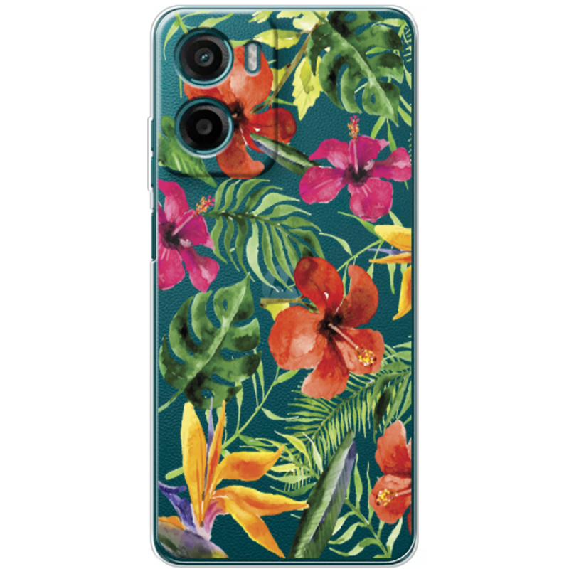 Прозорий чохол BoxFace Motorola G06 Power Tropical Flowers