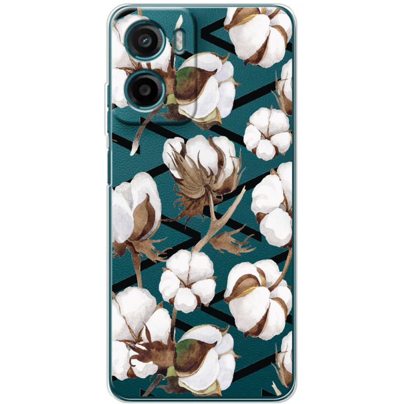 Прозорий чохол BoxFace Motorola G06 Power Cotton flowers