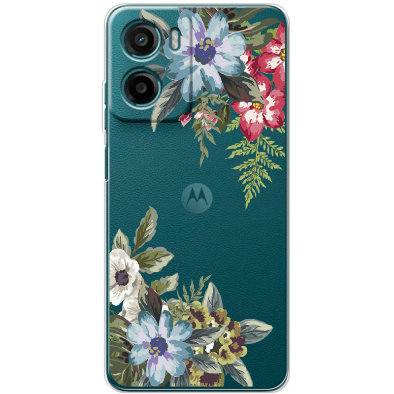 Прозорий чохол BoxFace Motorola G06 Power Floral