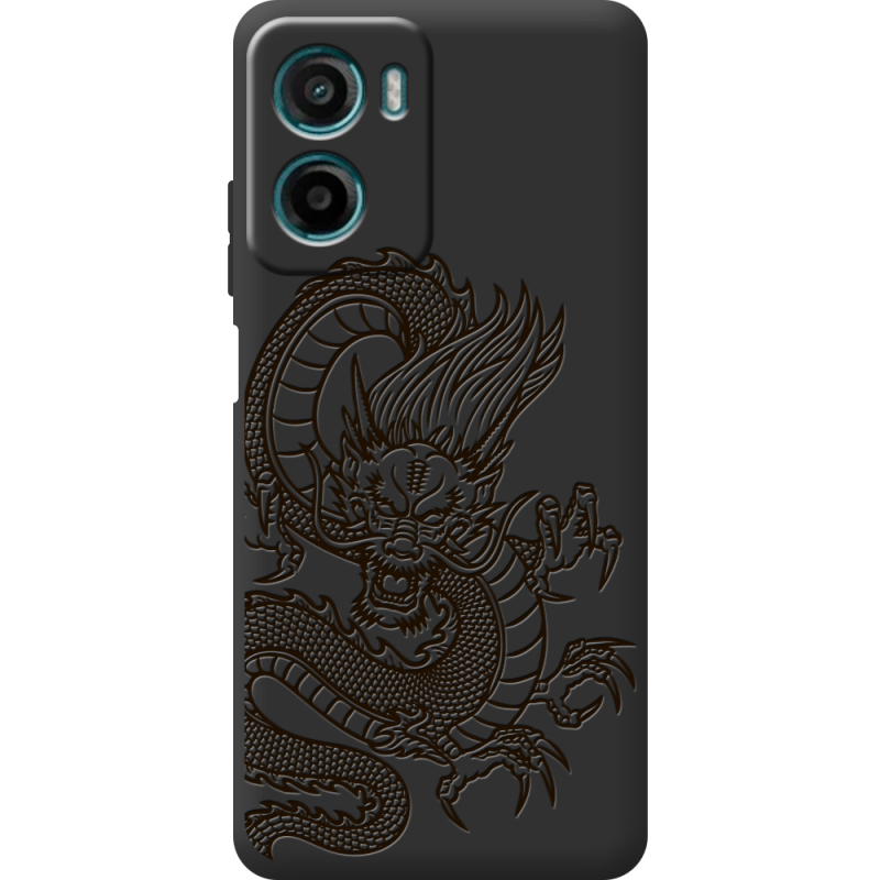 Чорний чохол BoxFace Motorola G06 Power Chinese Dragon