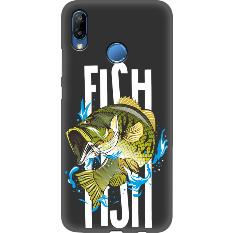 Черный чехол Uprint Huawei P20 Lite Fish