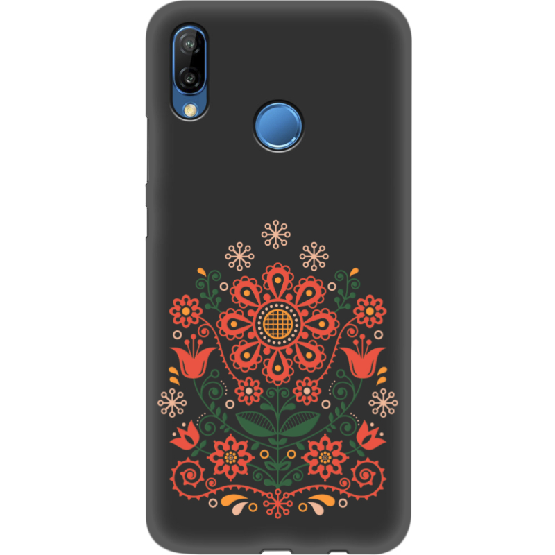 Черный чехол Uprint Huawei P20 Lite Ukrainian Ornament