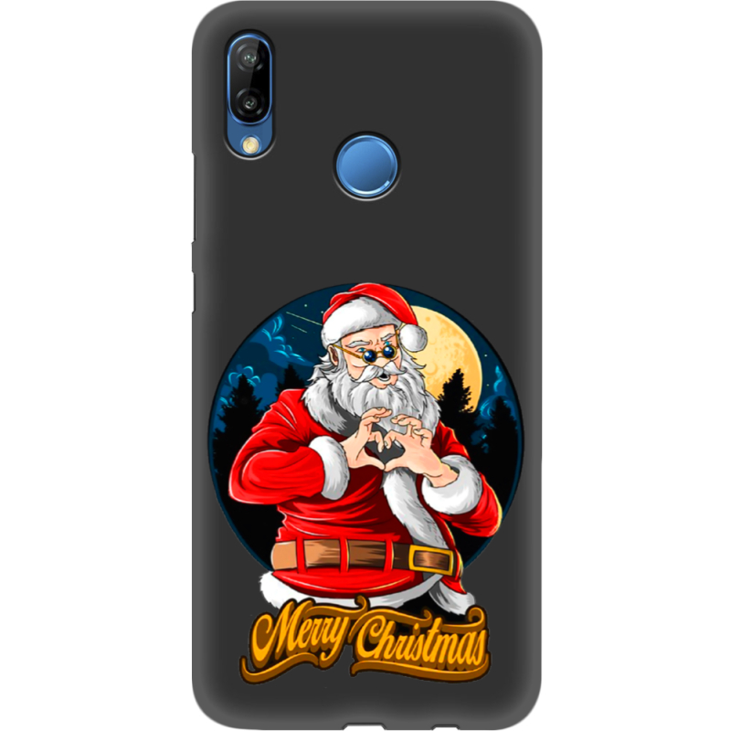 Черный чехол Uprint Huawei P20 Lite Cool Santa