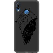 Черный чехол Uprint Huawei P20 Lite Wolf and Raven