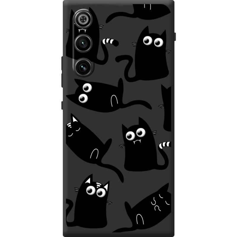 Прозорий чохол BoxFace Nubia Redmagic 10 Air с 3D-глазками Black Kitty