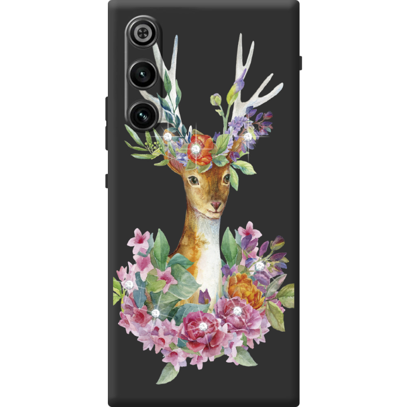 Чохол зі стразами ZTE Nubia Redmagic 10 Air Deer with flowers