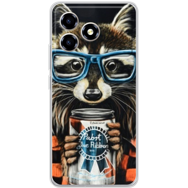 Чохол BoxFace ZTE Blade A36 Енот с банкой