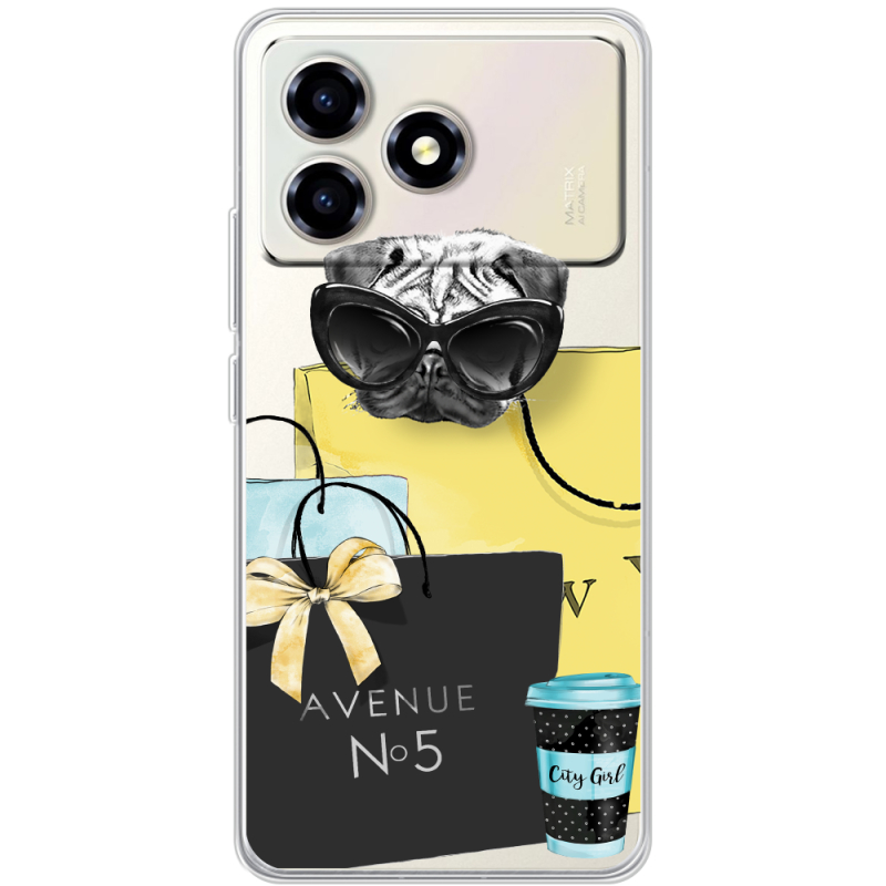 Прозорий чохол BoxFace ZTE Blade A36 Fashion Pug