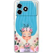 Прозорий чохол BoxFace ZTE Blade A36 Blue Hair