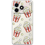 Прозорий чохол BoxFace ZTE Blade A36 с 3D-глазками Popcorn