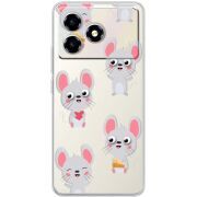 Прозорий чохол BoxFace ZTE Blade A36 с 3D-глазками Mouse