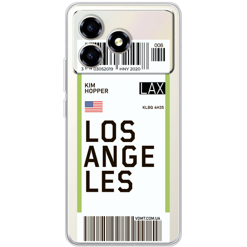Прозорий чохол BoxFace ZTE Blade A36 Ticket Los Angeles