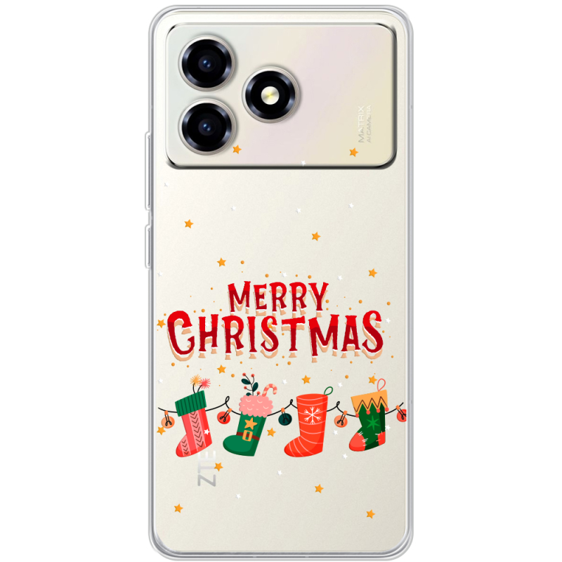Прозорий чохол BoxFace ZTE Blade A36 Merry Christmas