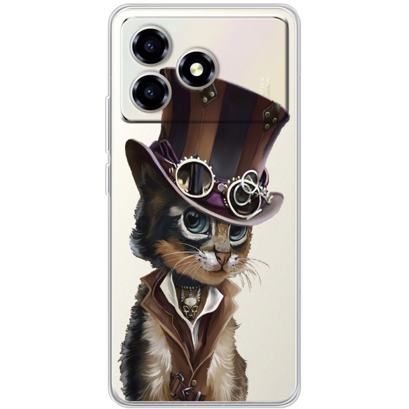 Прозорий чохол BoxFace ZTE Blade A36 Steampunk Cat