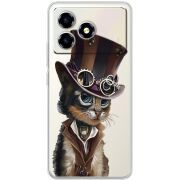 Прозорий чохол BoxFace ZTE Blade A36 Steampunk Cat