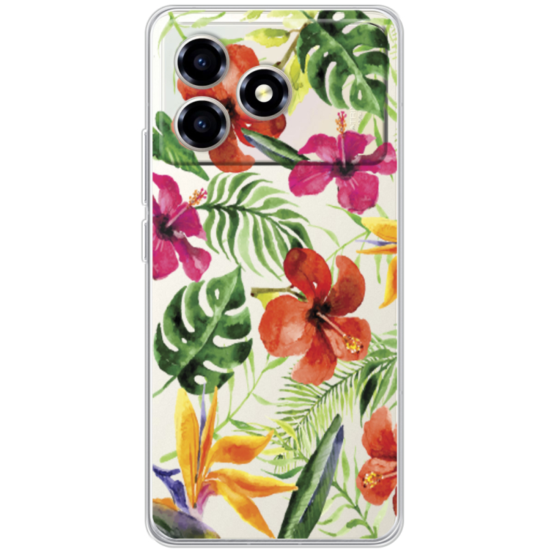 Прозорий чохол BoxFace ZTE Blade A36 Tropical Flowers